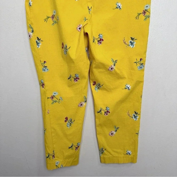 Jules & Leopold Womens Xlarge  Floral Motif Yellow Pull On Skinny Capri - Picture 11 of 12